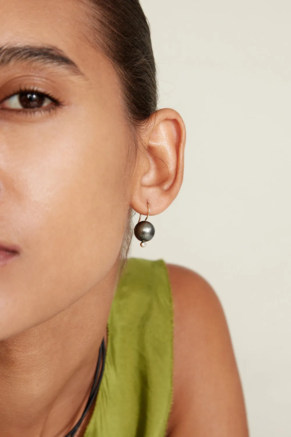 14K Kaia Earrings in Tahitian Pearl