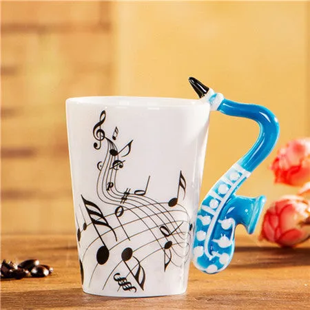 2017 New Novelty Music Note Guitar Ceramic Cup Personality Coffee Juice Lemon Mug Tea Cups Home Office Drinkware Gift 300ML