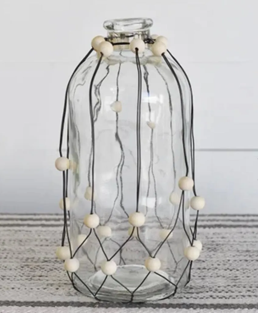 9.75" Beaded Glass Vase