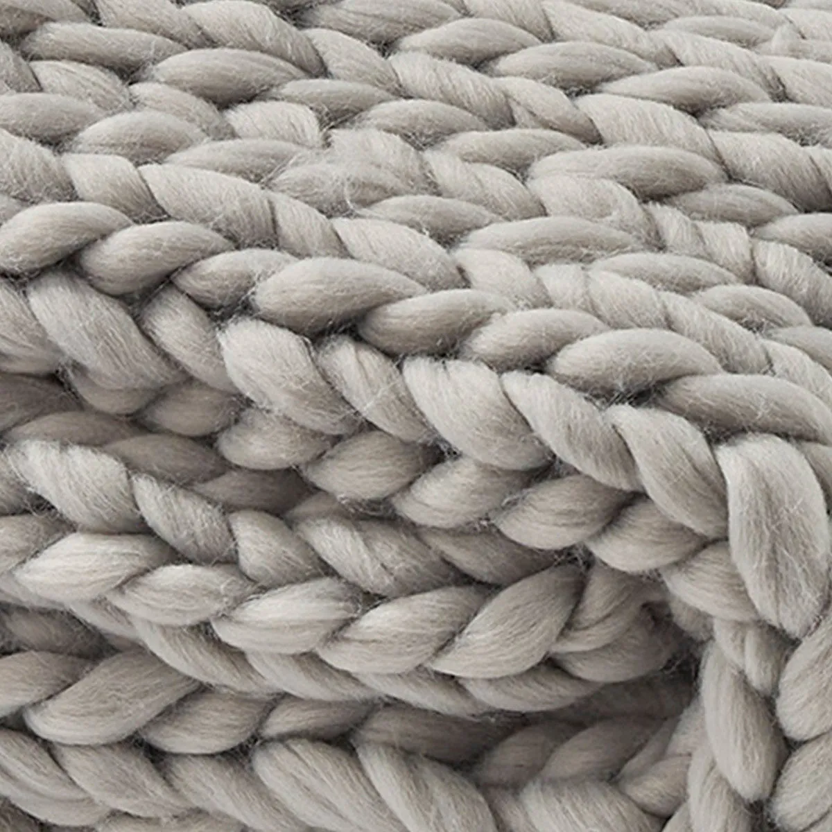 CHUNKY KNIT THROW - FOG