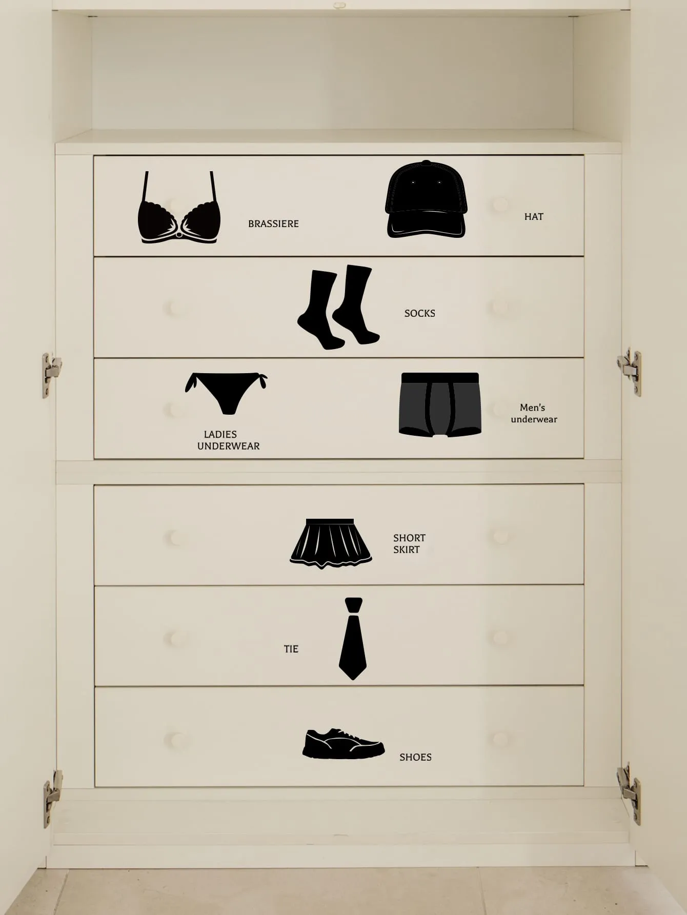 Clothes Sign Wall Sticker Decorative Wall Art Decal Creative Design for Home