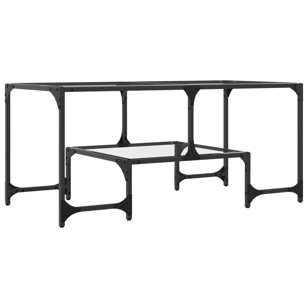 Coffee Table with Transparent Glass Top 98.5x50x45 cm Steel