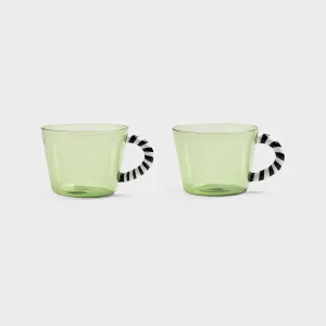 Duet Glass Mugs | Set of 2 (Green)