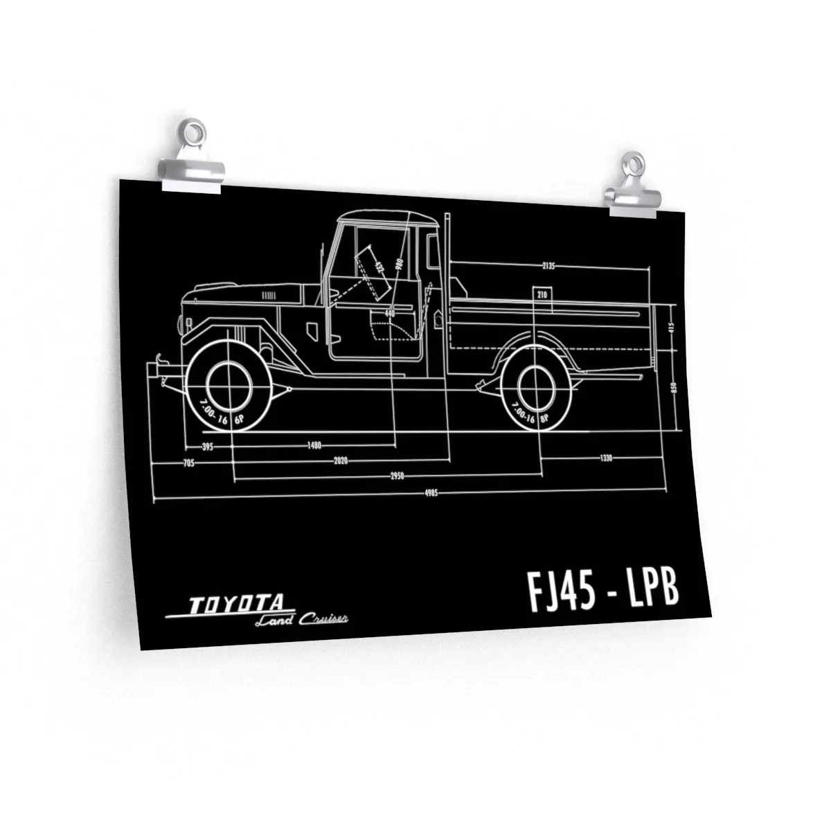 FJ45 Totota Land Cruiser Poster gift for man cave Reefmonkey
