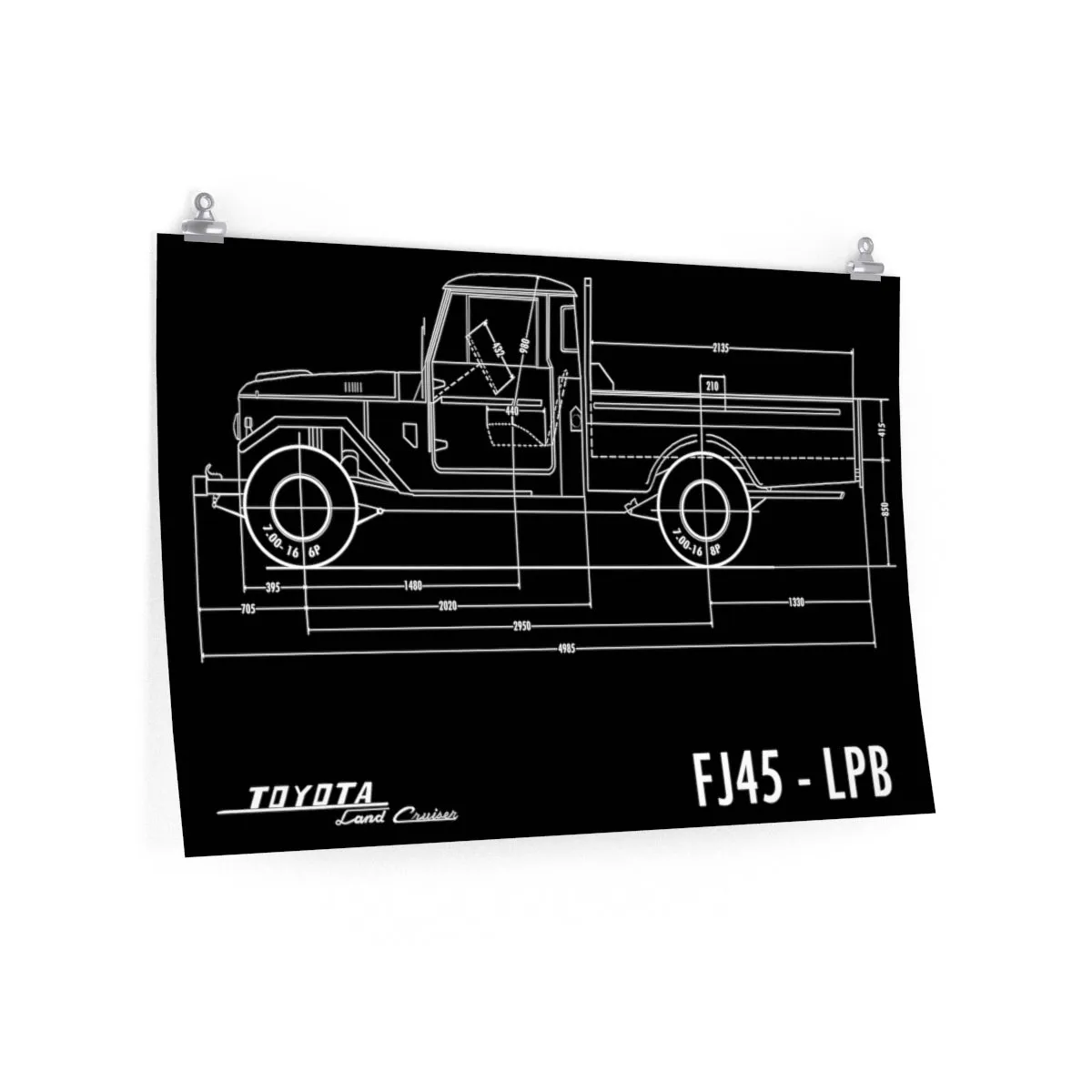 FJ45 Totota Land Cruiser Poster gift for man cave Reefmonkey