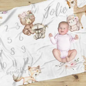 Floral Woodlands Milestone Blanket