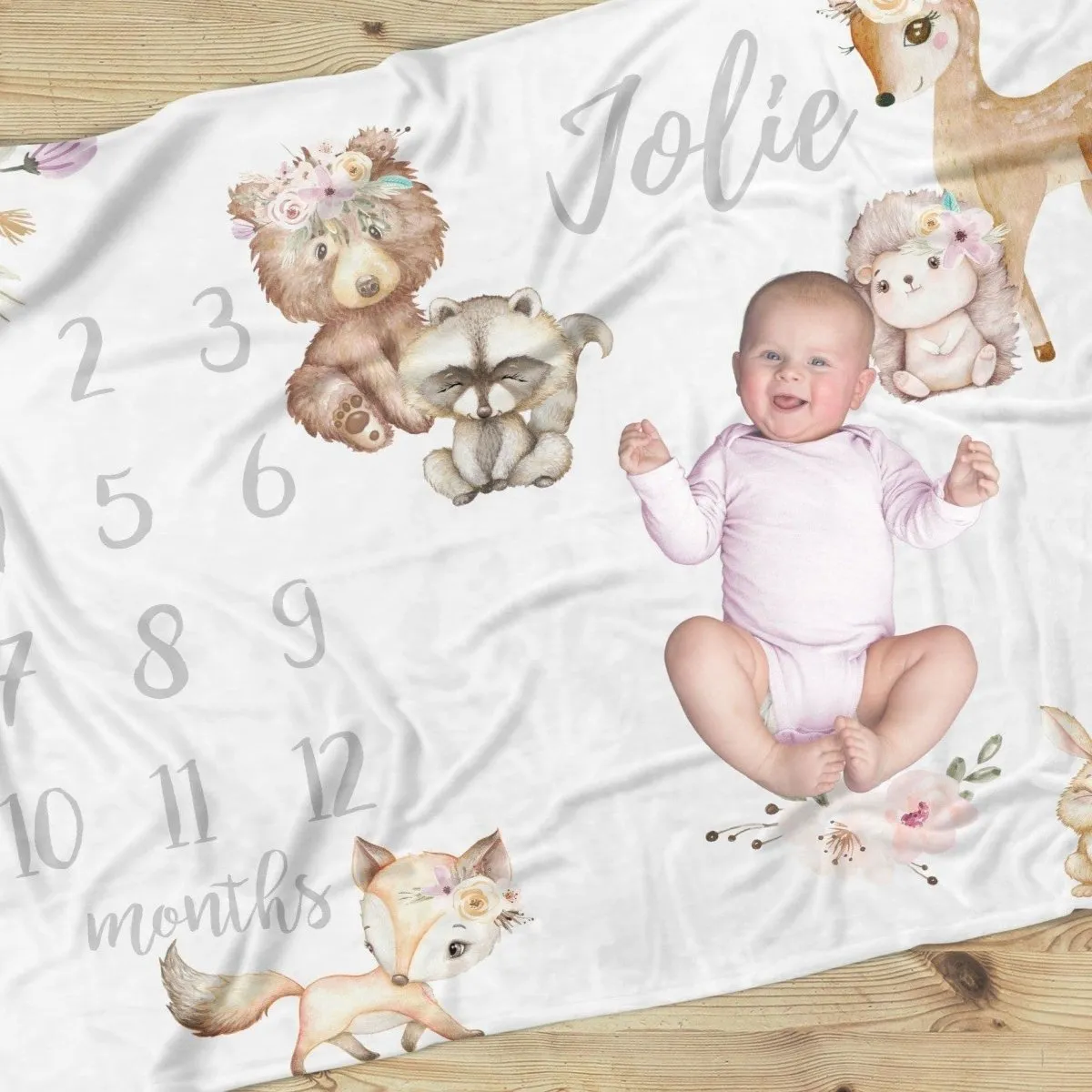 Floral Woodlands Milestone Blanket