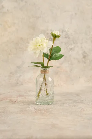 Gloria White Dahlia Glass