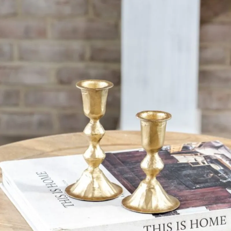 Gold Diamond Candle Holder