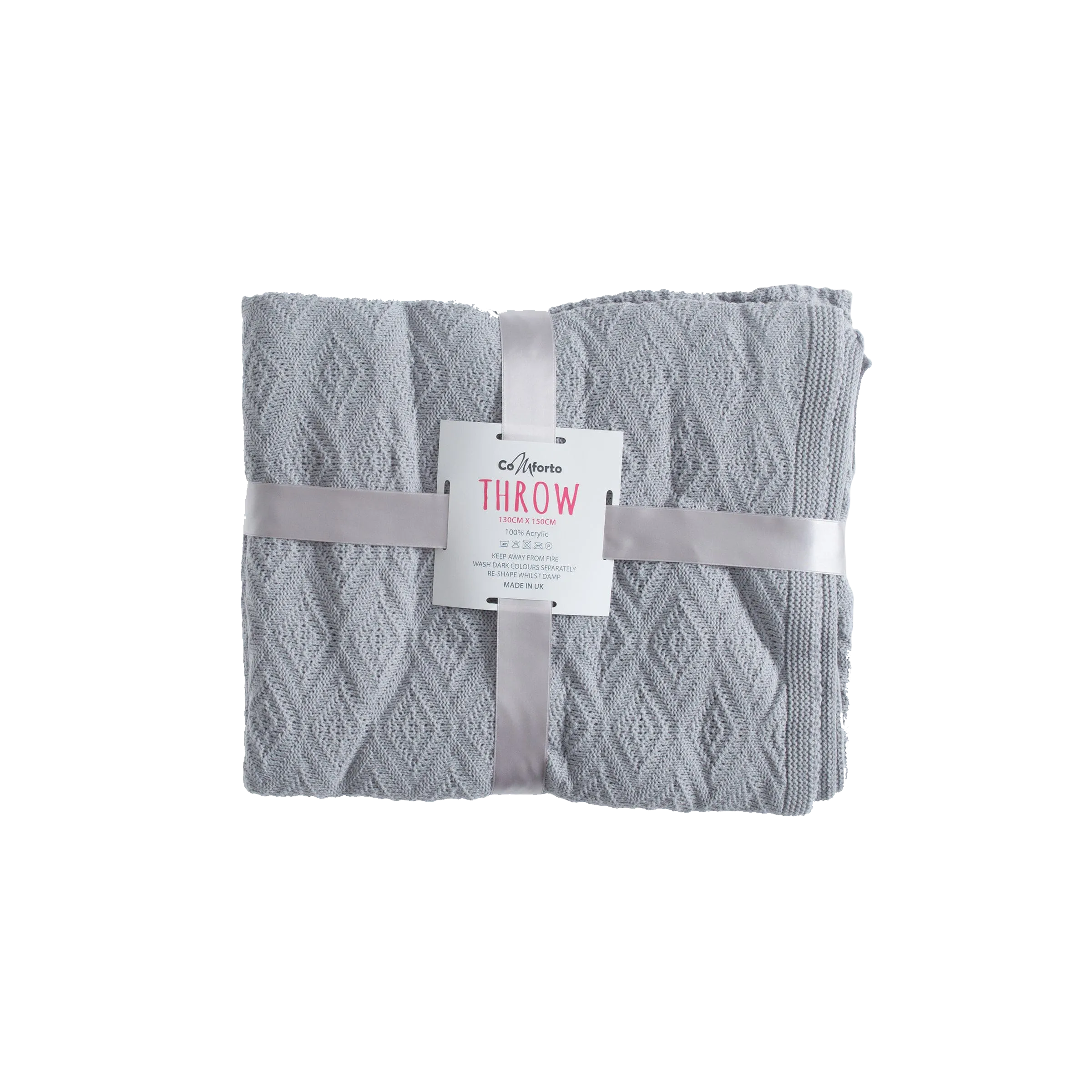 Grey - Diamond Stitch Blanket