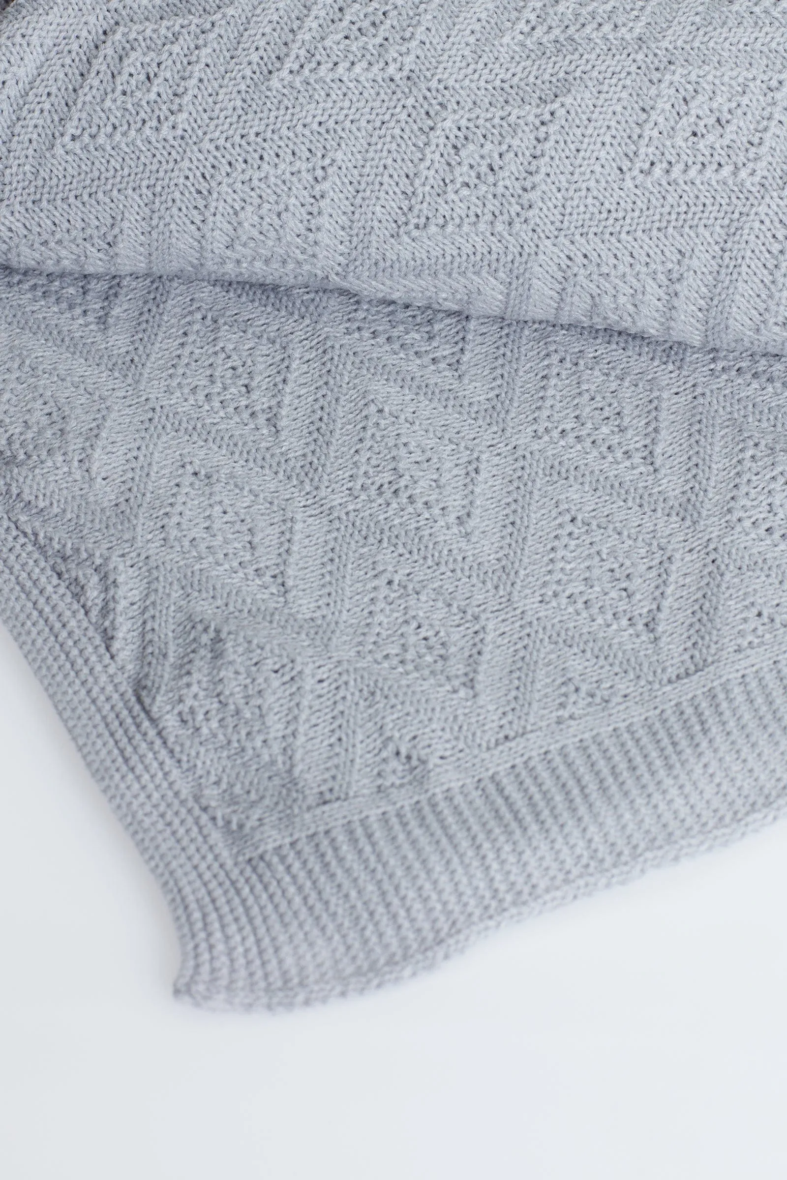 Grey - Diamond Stitch Blanket