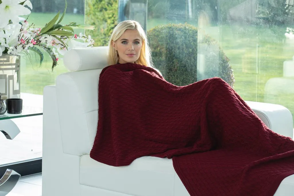 Grey - Diamond Stitch Blanket