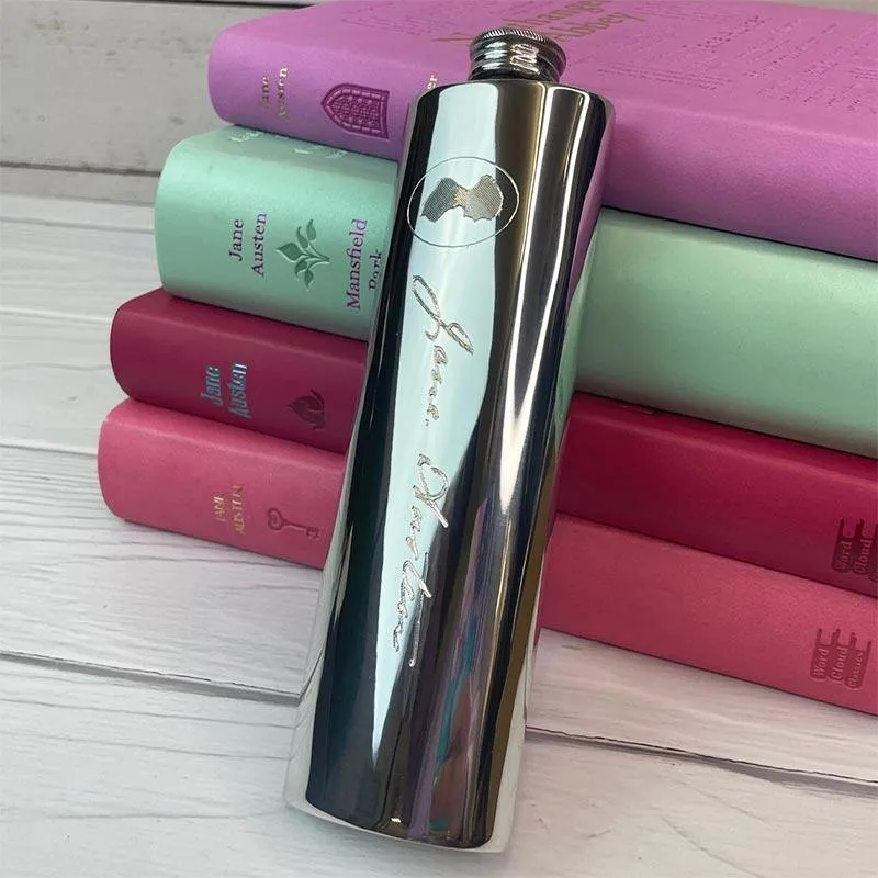 Jane Austen Hip Flask - Pewter | Exclusive Collection
