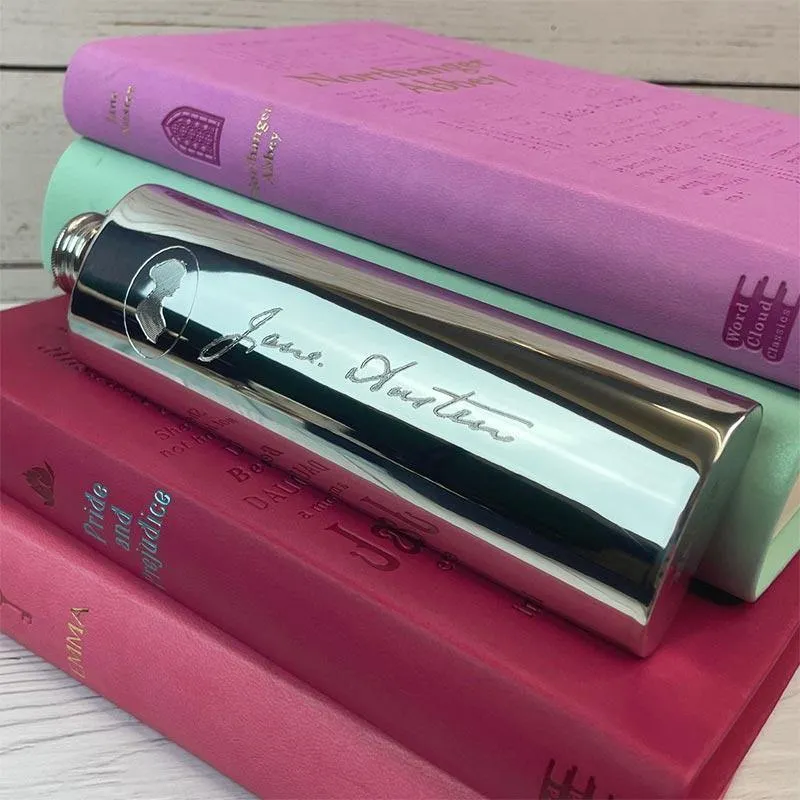 Jane Austen Hip Flask - Pewter | Exclusive Collection