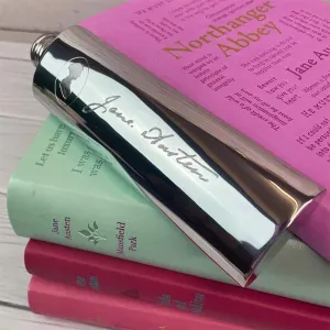 Jane Austen Hip Flask - Pewter | Exclusive Collection