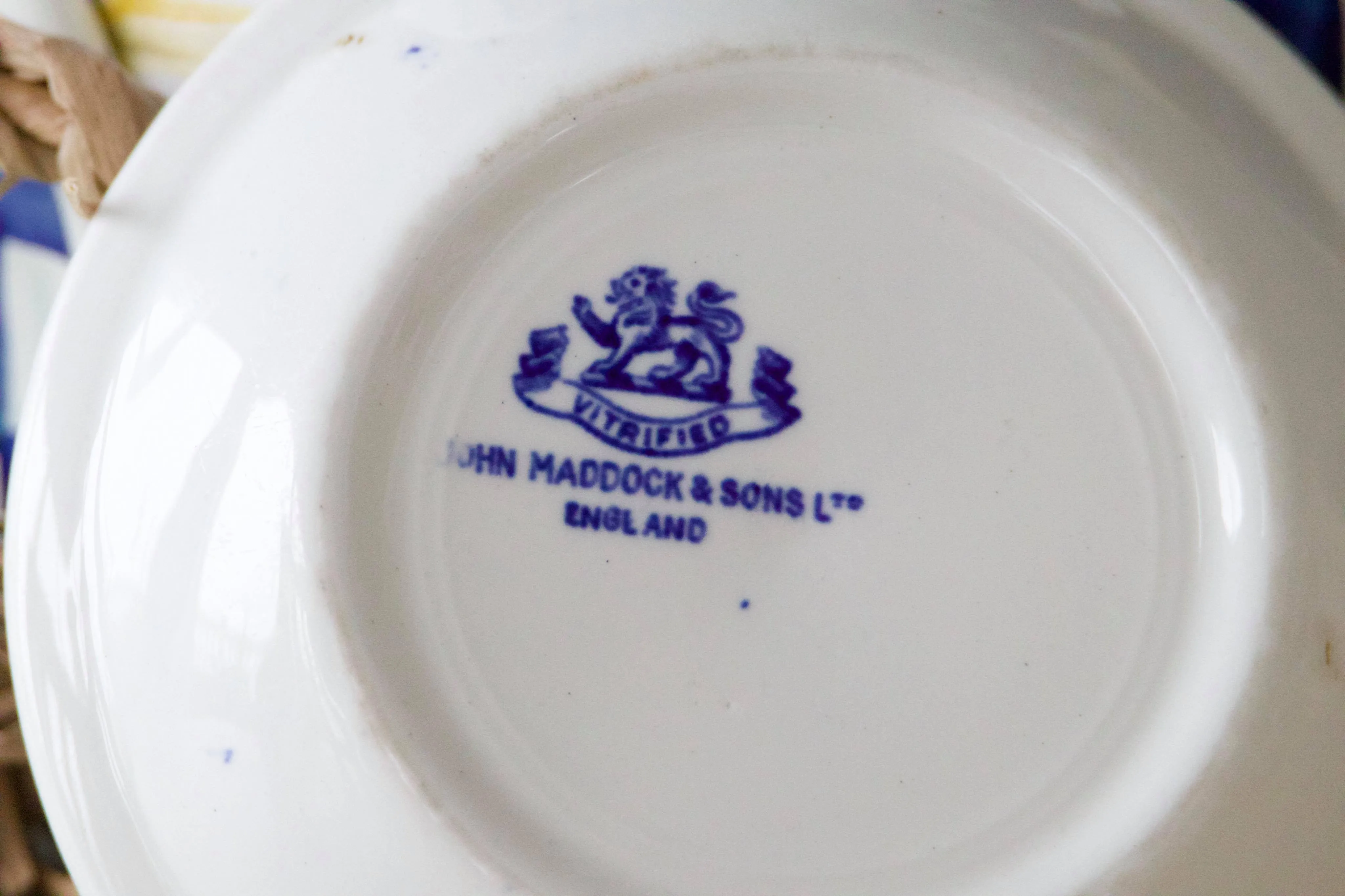 John Maddock & Sons Blue Willow Dessert Bowl