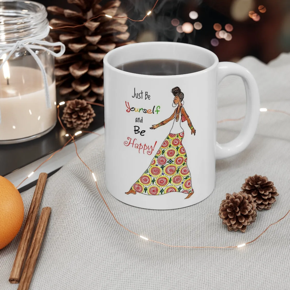 Just Be Happy Mug, 11oz, 15oz