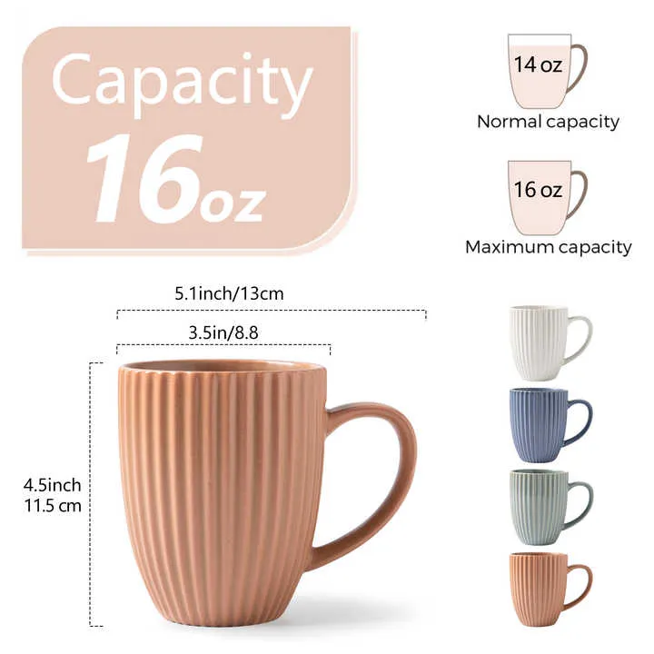 Large Ceramic Coffee-طقم أكواب قهوة سيراميك