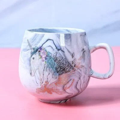 Marble Ceramic Flamingo Coffee Mug for Office Bar