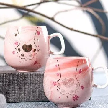 Marble Ceramic Flamingo Coffee Mug for Office Bar