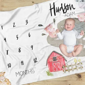 On the Farm Milestone Blanket