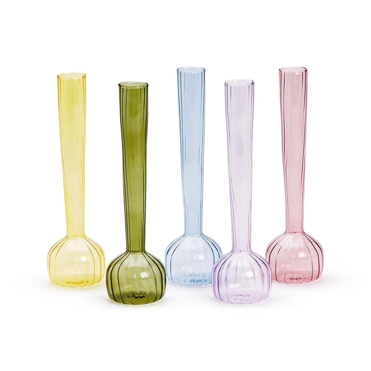 Swirl Hand Blown Glass Bud Vase