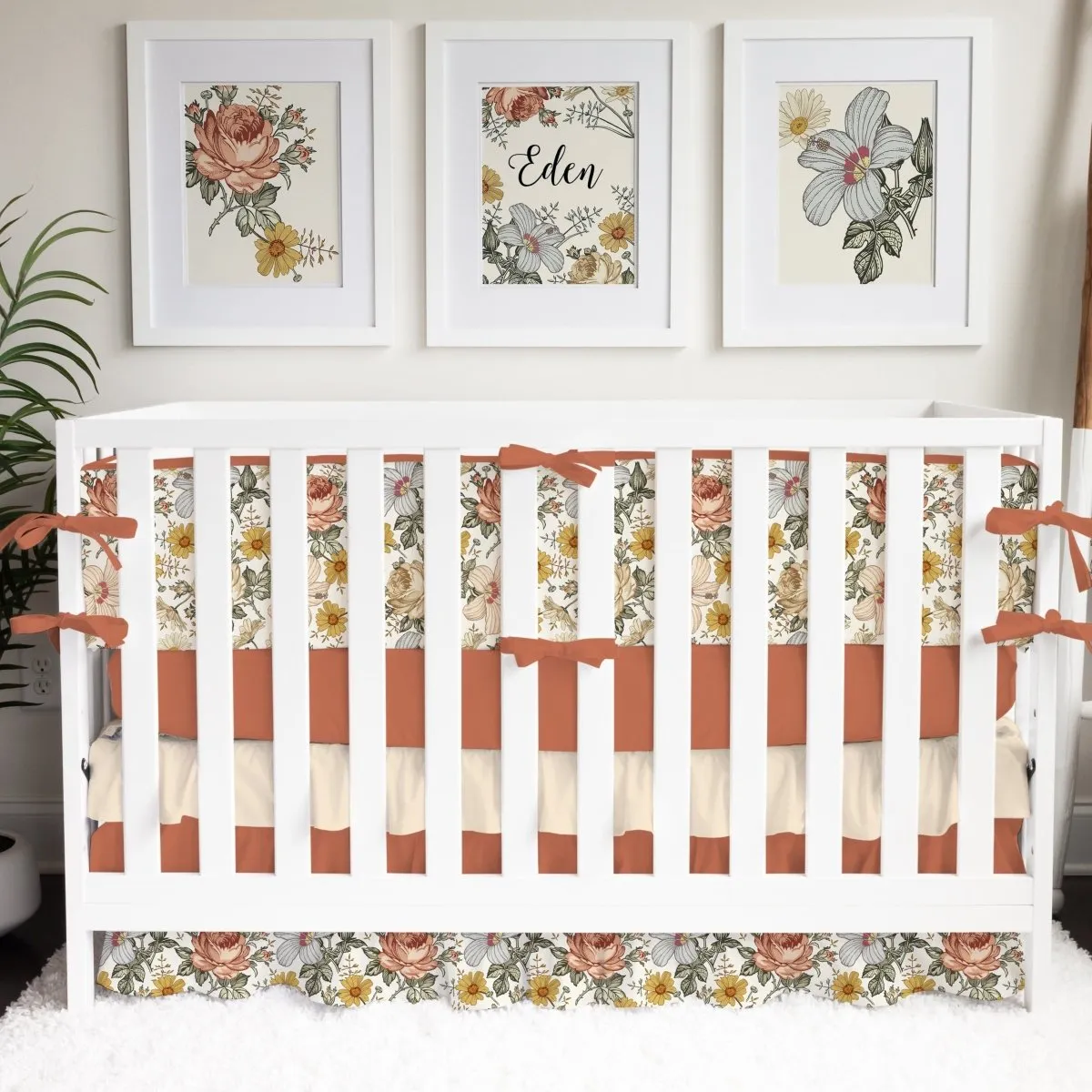 Vintage Earthy Floral Milestone Blanket