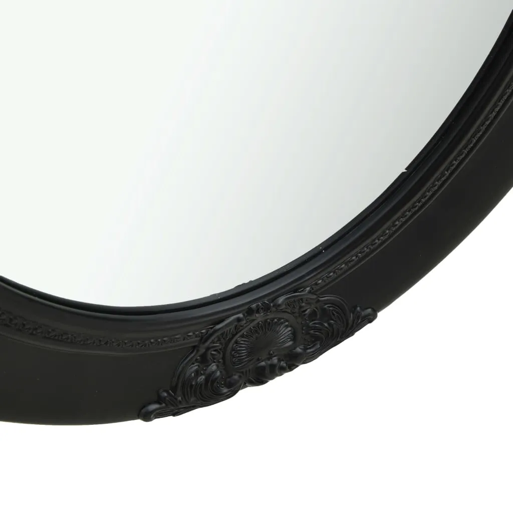 Wall Mirror Baroque Style 50x70 cm Black
