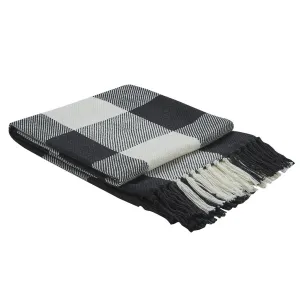 WICKLOW CHECK THROW - BLACK & CREAM